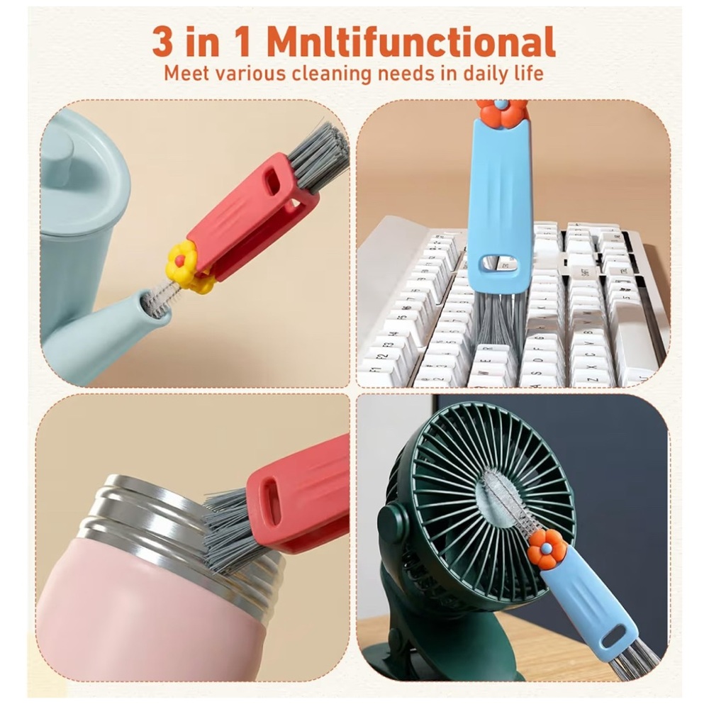 Set of 2 3-in-1 Multifunctional Cleaning Brushes